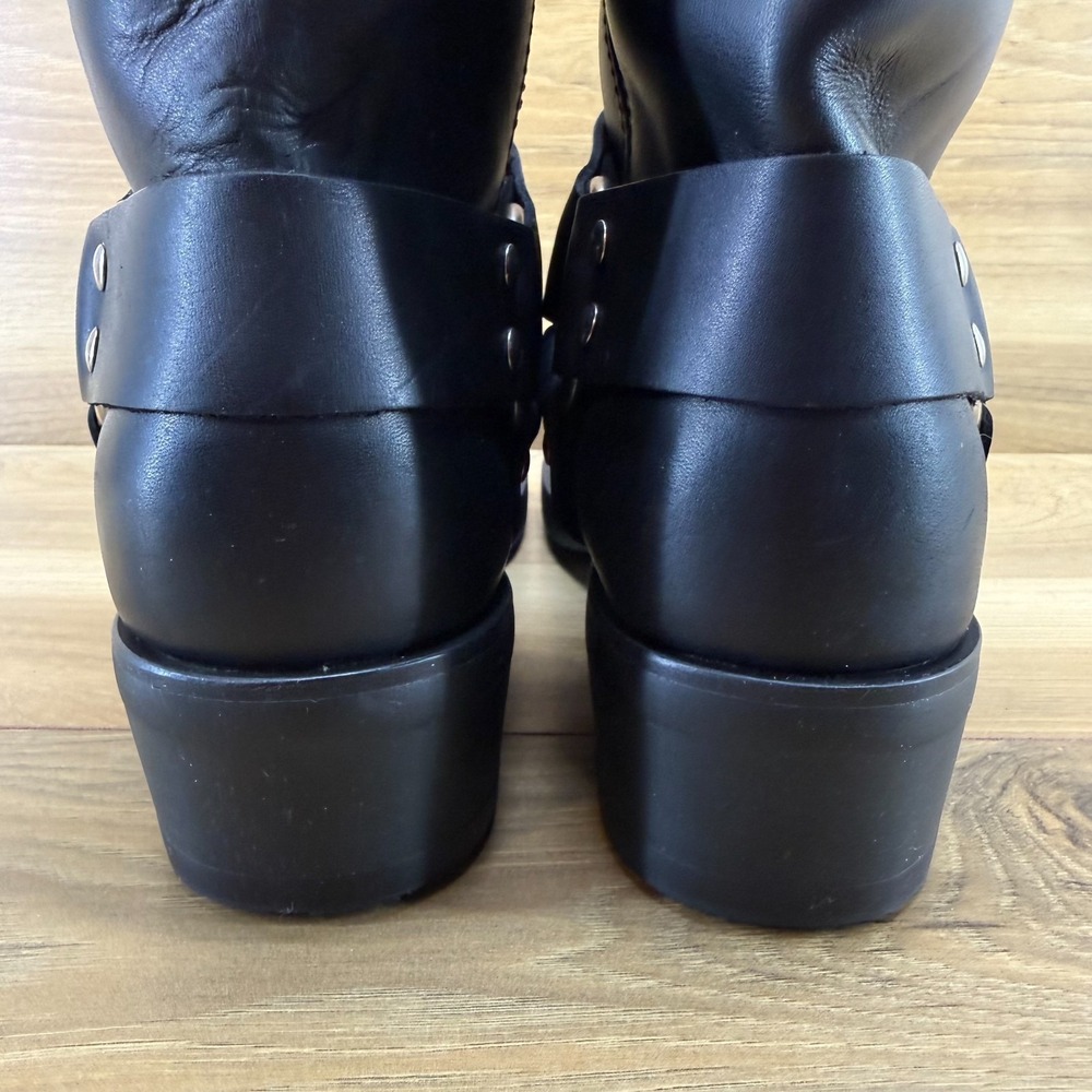 Durango Harness Biker boots Womens 8.5 M Black Leather Moto Riding Square Toe - Picture 7 of 11